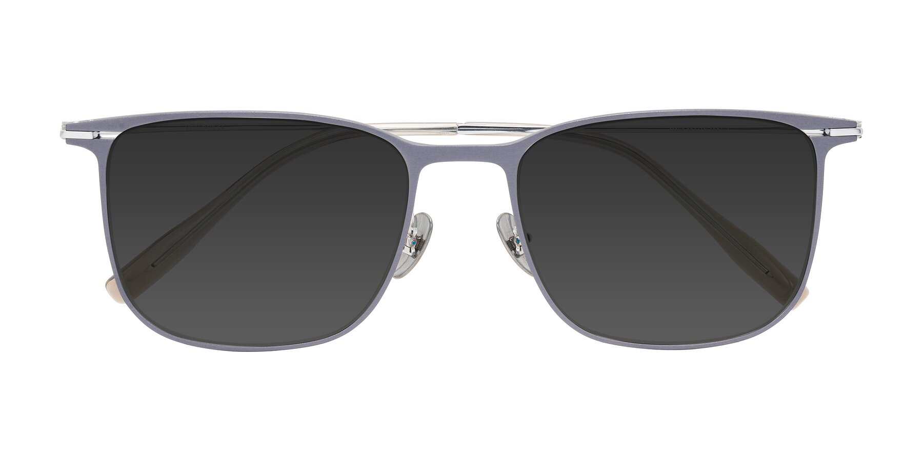 Folded Front of Moua in Gray/Silver with Gray Tinted Lenses