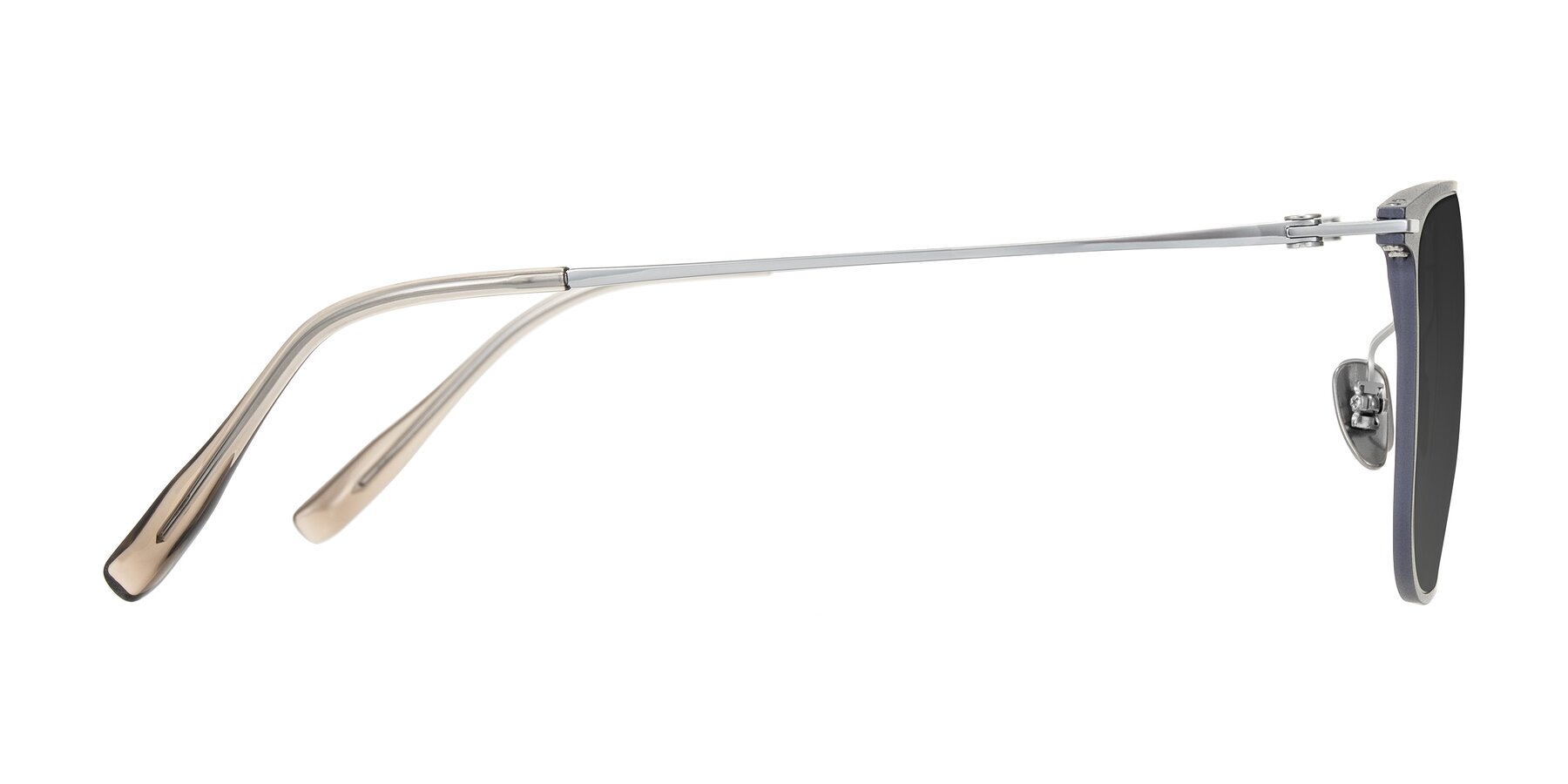 Side of Moua in Gray/Silver with Gray Tinted Lenses