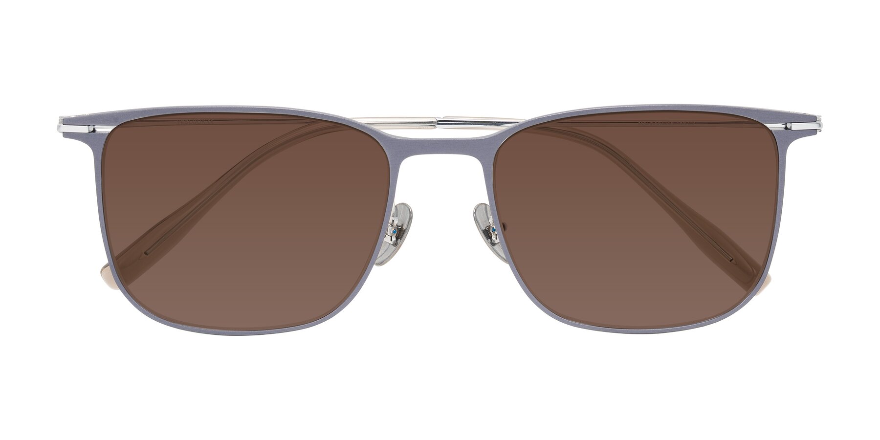 Folded Front of Moua in Gray/Silver with Brown Tinted Lenses