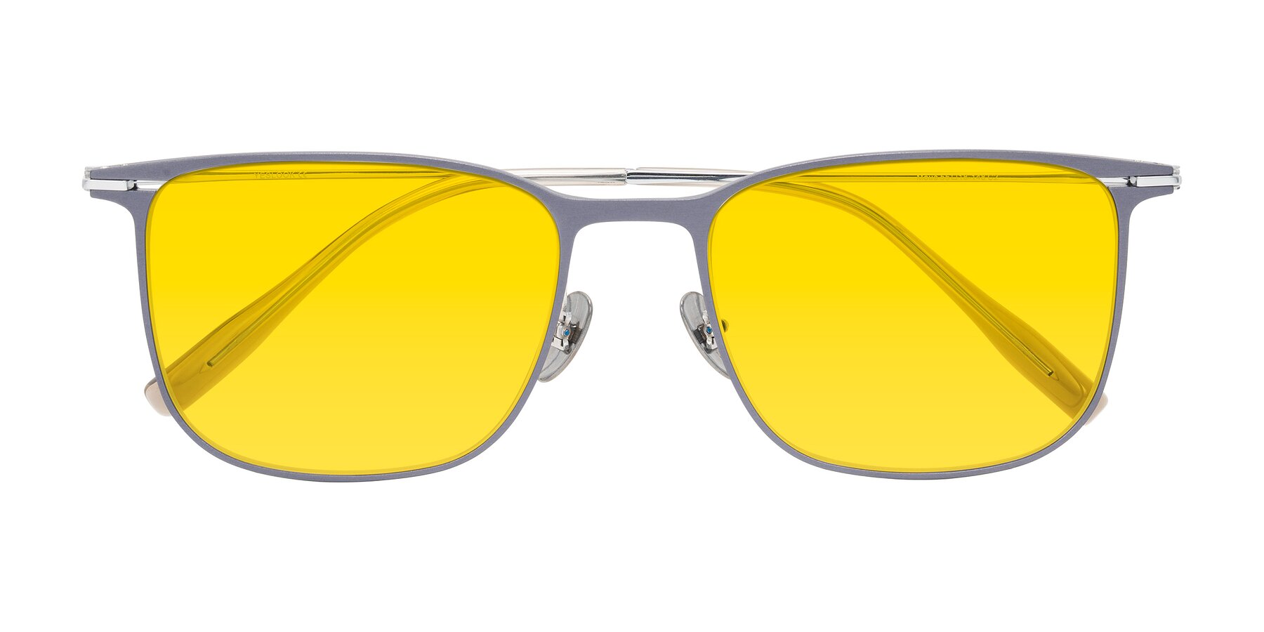 Folded Front of Moua in Gray/Silver with Yellow Tinted Lenses