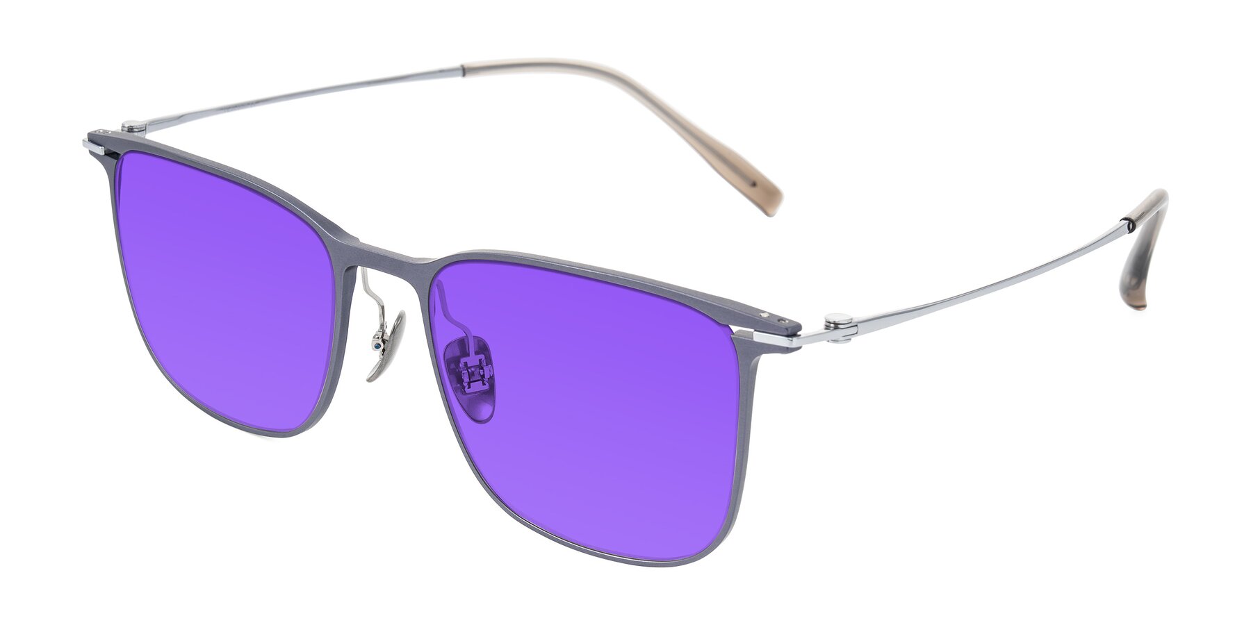 Angle of Moua in Gray/Silver with Purple Tinted Lenses