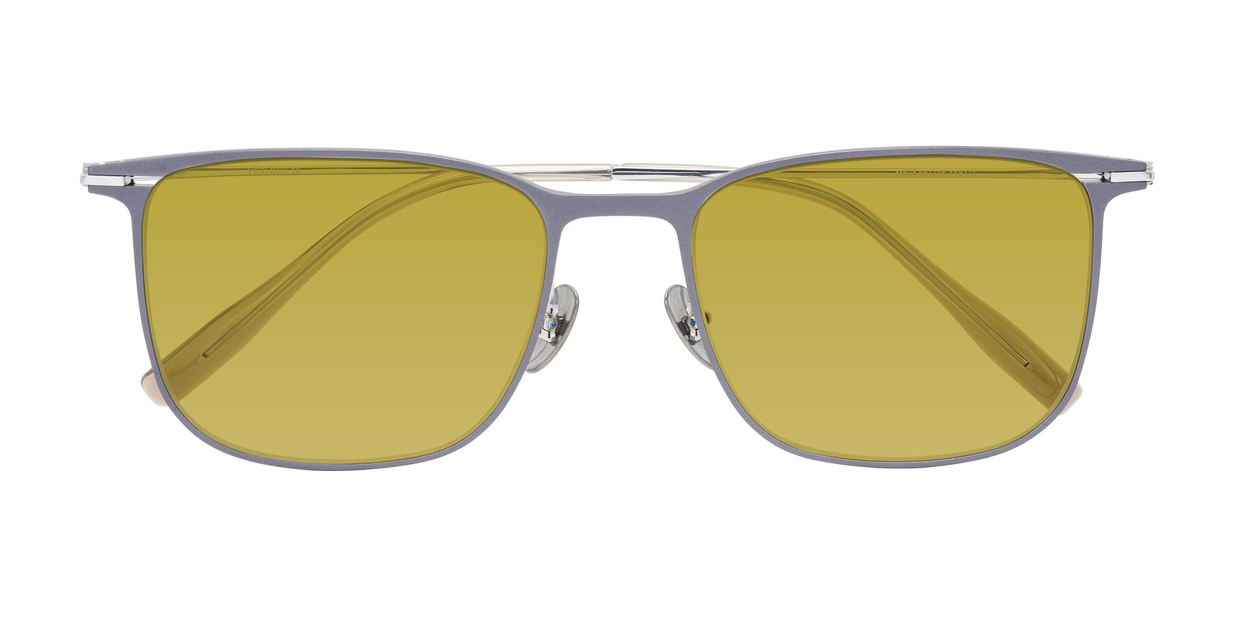 Folded Front of Moua in Gray/Silver with Champagne Tinted Lenses