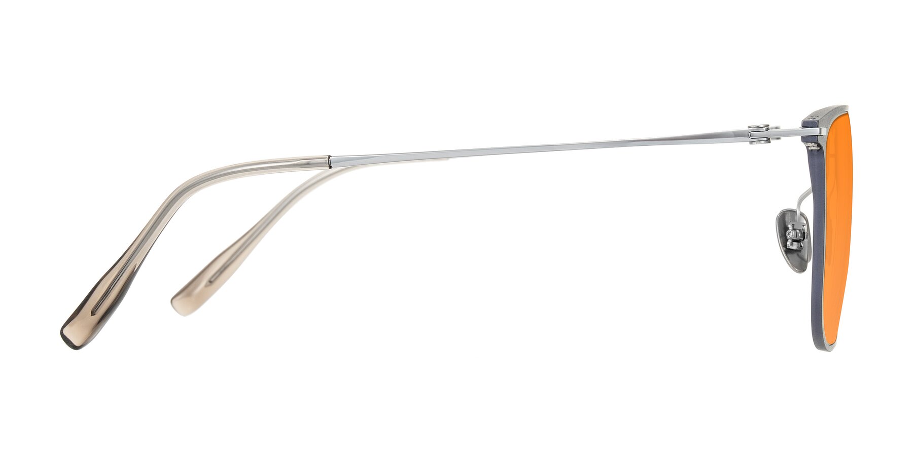 Side of Moua in Gray/Silver with Orange Tinted Lenses
