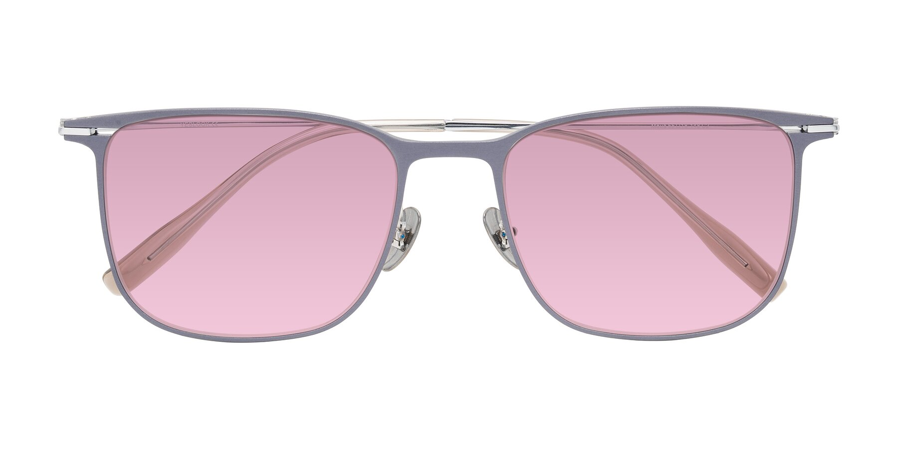 Folded Front of Moua in Gray/Silver with Light Wine Tinted Lenses