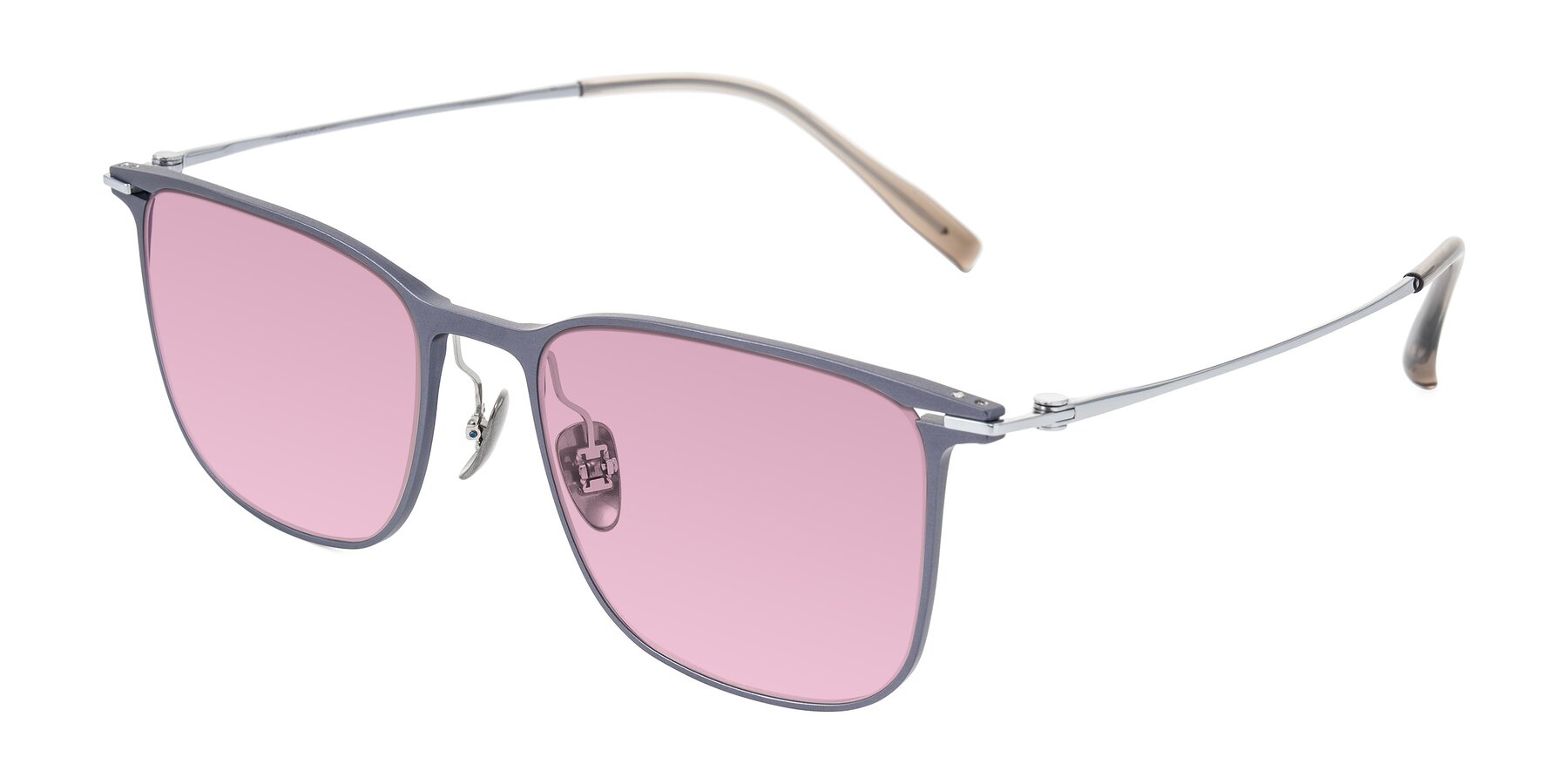 Angle of Moua in Gray/Silver with Light Wine Tinted Lenses