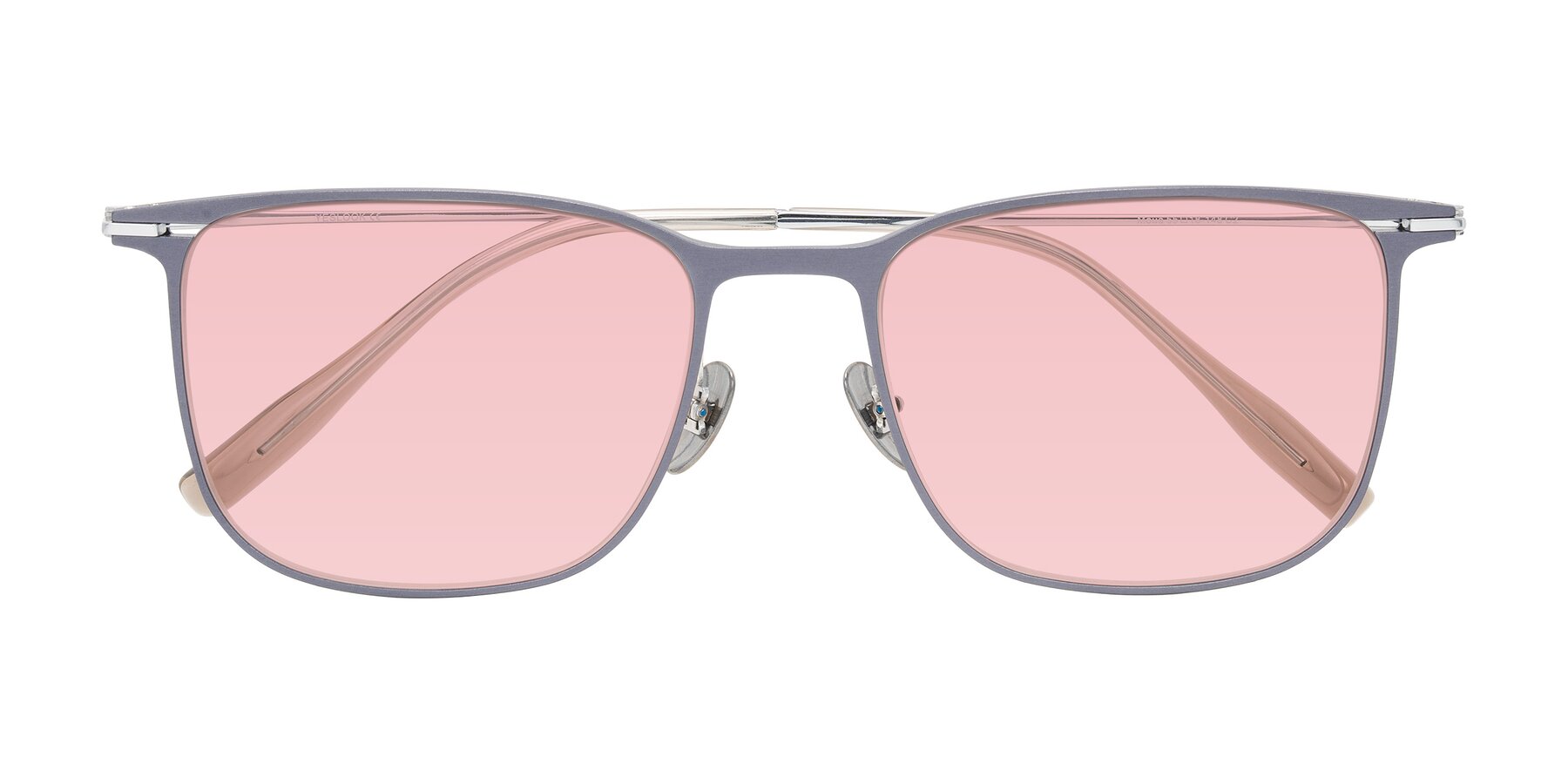 Folded Front of Moua in Gray/Silver with Light Garnet Tinted Lenses