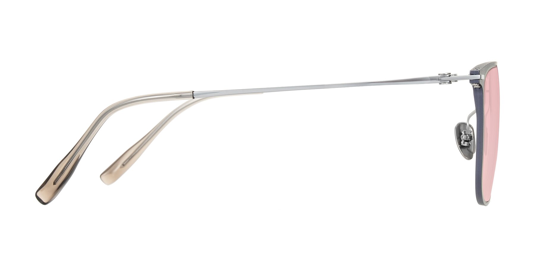 Side of Moua in Gray/Silver with Light Garnet Tinted Lenses