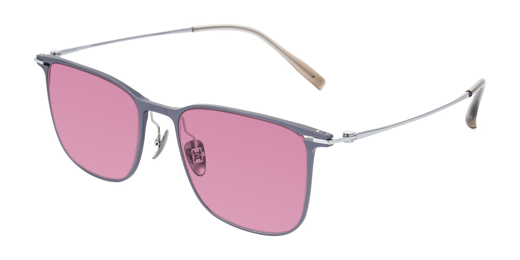 Angle of Moua in Gray/Silver with Medium Wine Tinted Lenses
