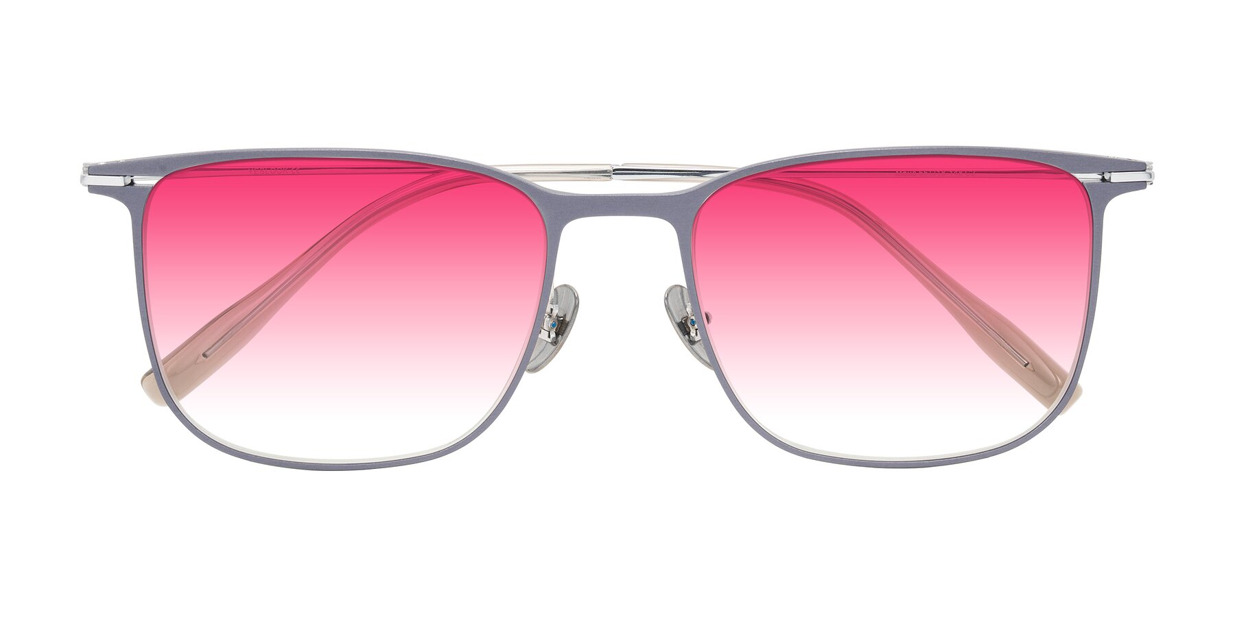 Folded Front of Moua in Gray/Silver with Pink Gradient Lenses