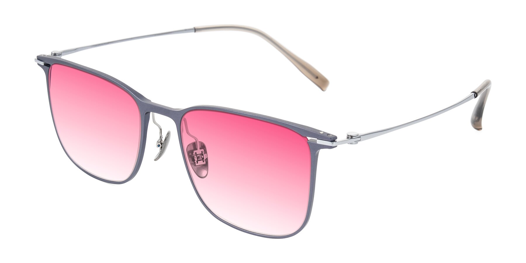 Angle of Moua in Gray/Silver with Pink Gradient Lenses