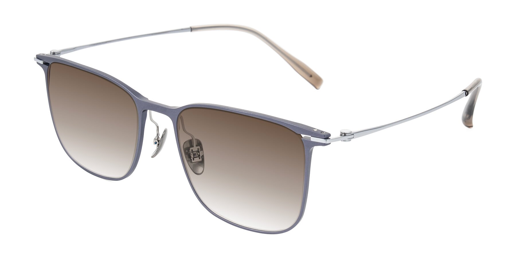 Angle of Moua in Gray/Silver with Brown Gradient Lenses