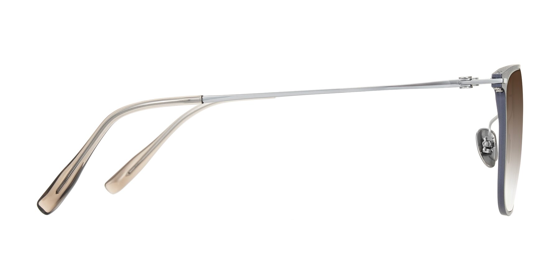 Side of Moua in Gray/Silver with Brown Gradient Lenses