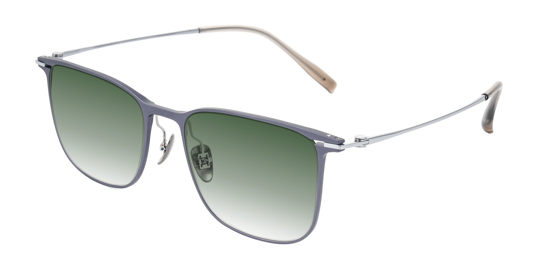 Angle of Moua in Gray/Silver with Green Gradient Lenses