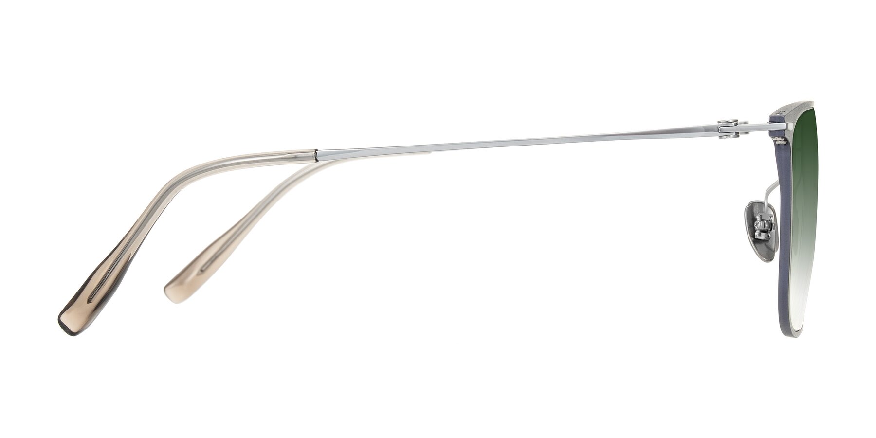 Side of Moua in Gray/Silver with Green Gradient Lenses