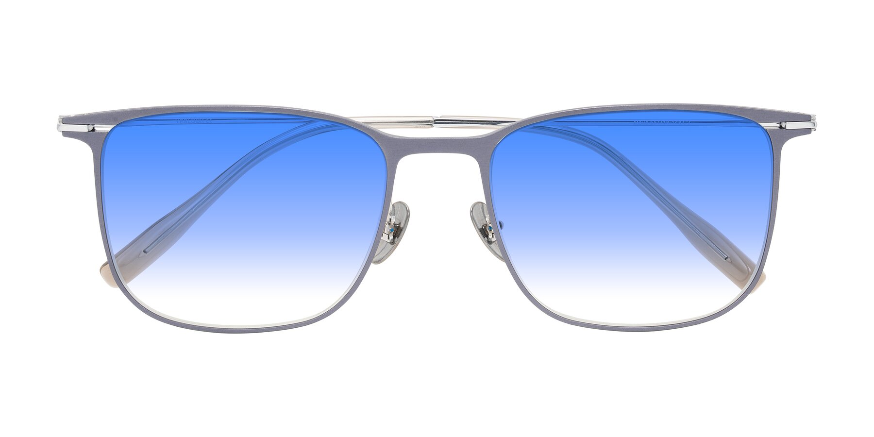 Folded Front of Moua in Gray/Silver with Blue Gradient Lenses