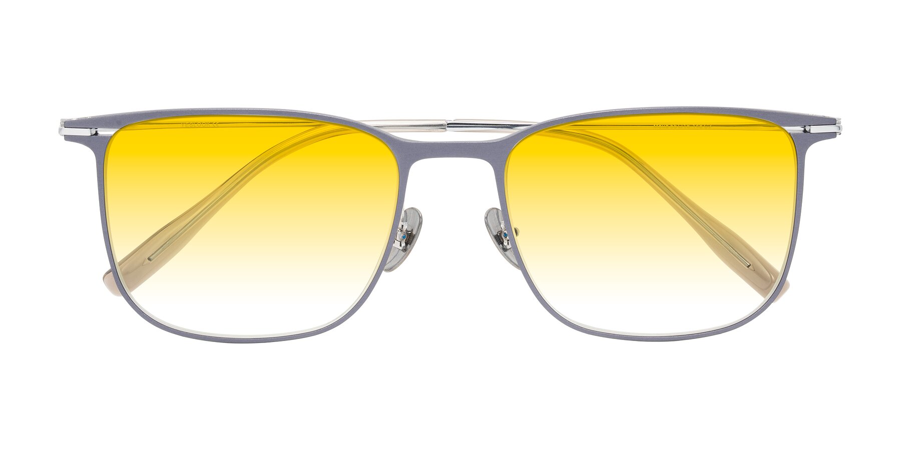 Folded Front of Moua in Gray/Silver with Yellow Gradient Lenses