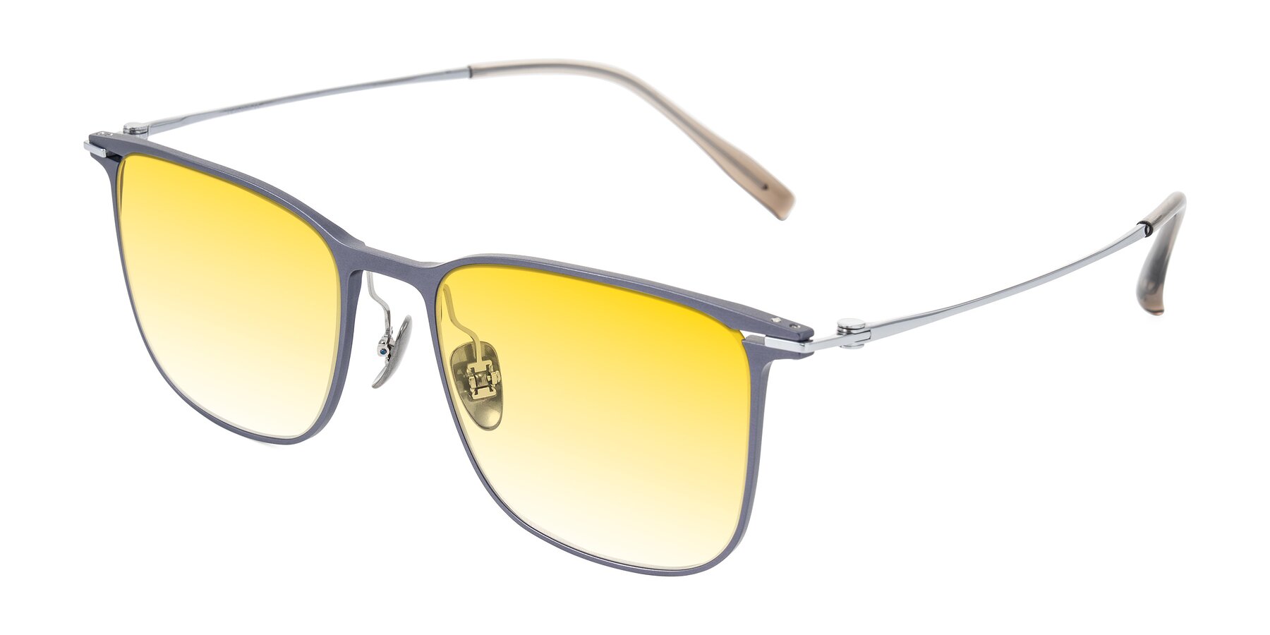 Angle of Moua in Gray/Silver with Yellow Gradient Lenses