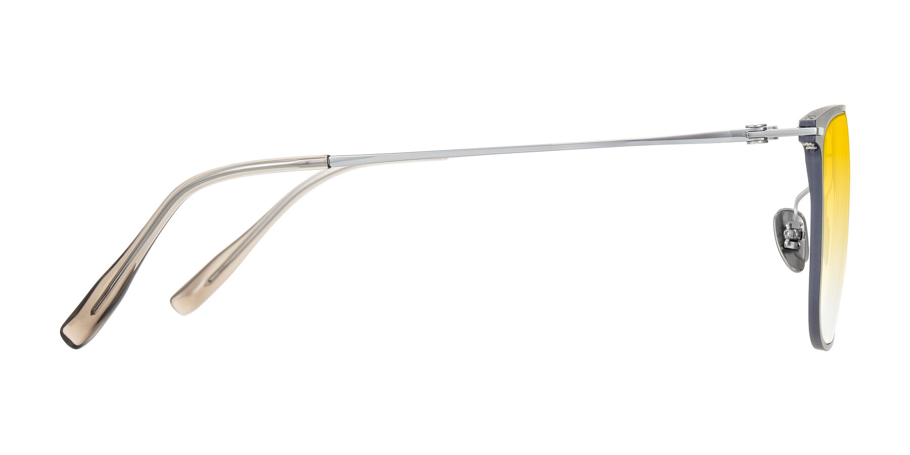 Side of Moua in Gray/Silver with Yellow Gradient Lenses