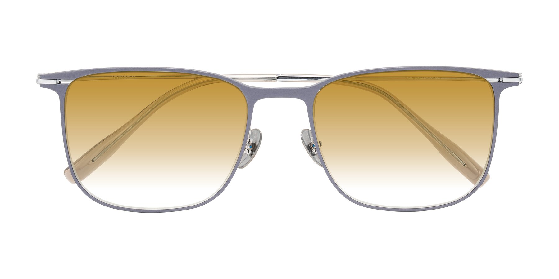 Folded Front of Moua in Gray/Silver with Champagne Gradient Lenses