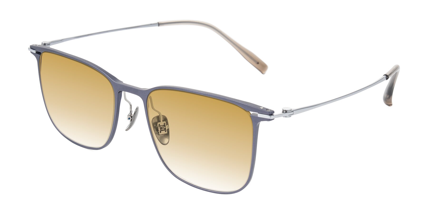 Angle of Moua in Gray/Silver with Champagne Gradient Lenses