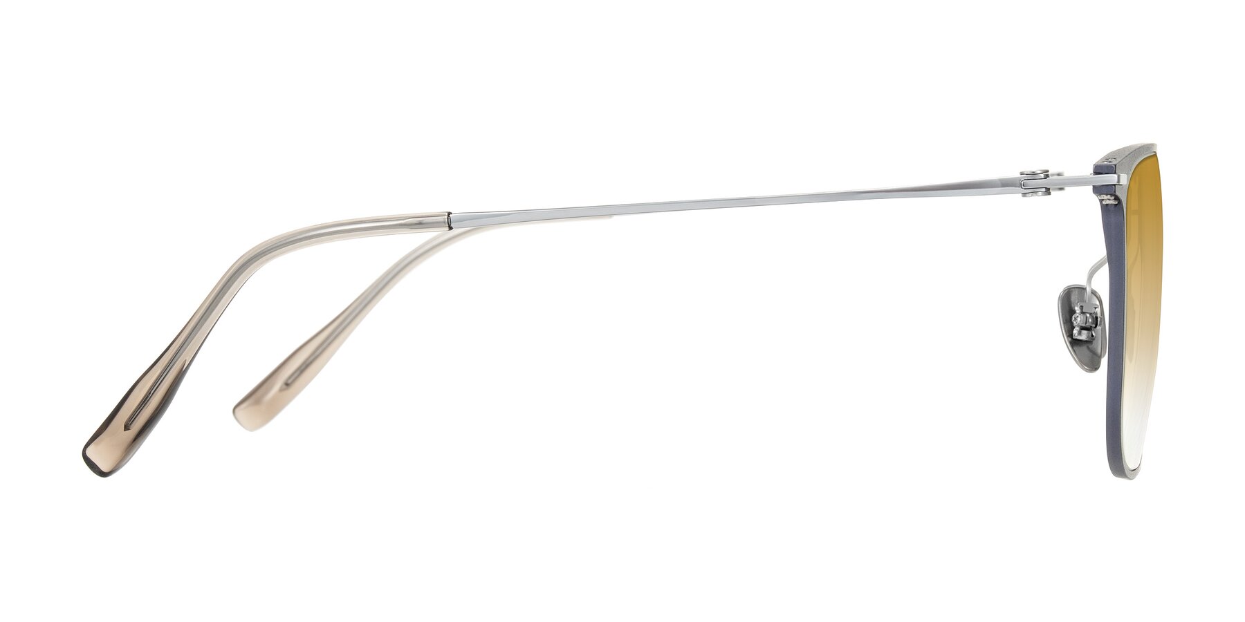 Side of Moua in Gray/Silver with Champagne Gradient Lenses