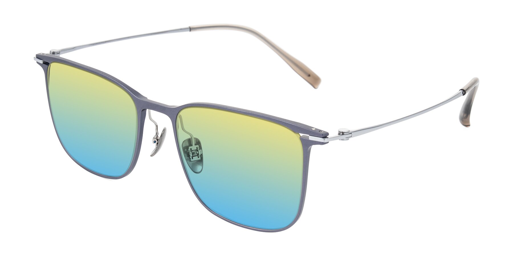 Angle of Moua in Gray/Silver with Yellow / Blue Gradient Lenses