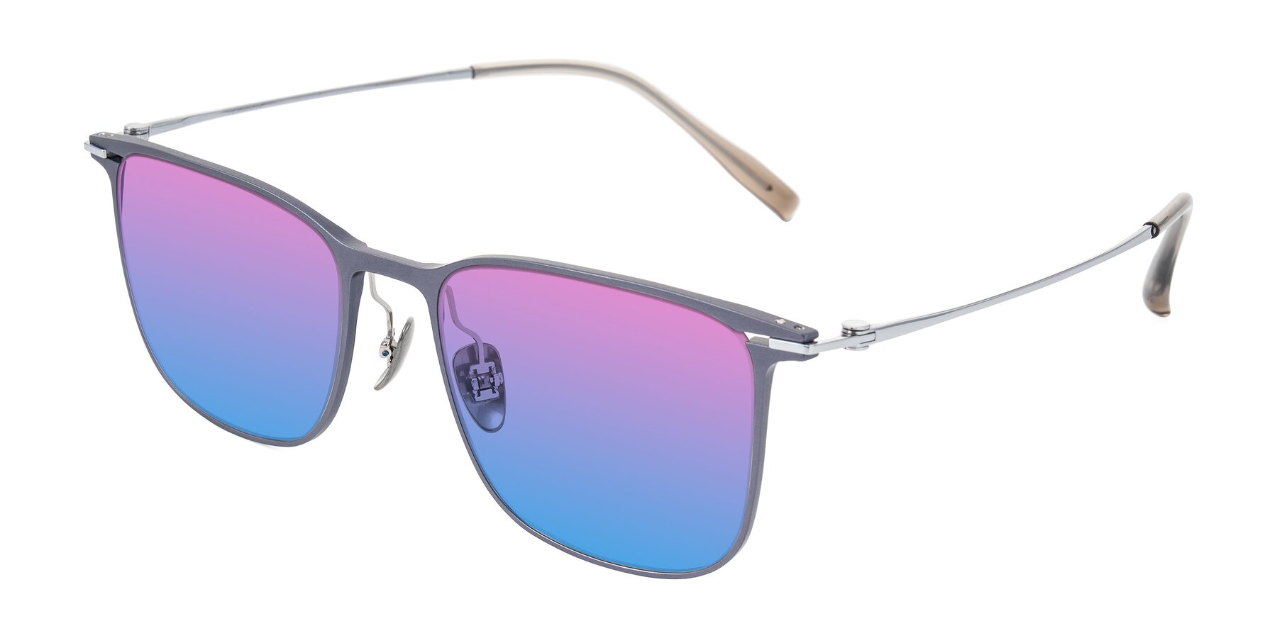 Angle of Moua in Gray/Silver with Pink / Blue Gradient Lenses