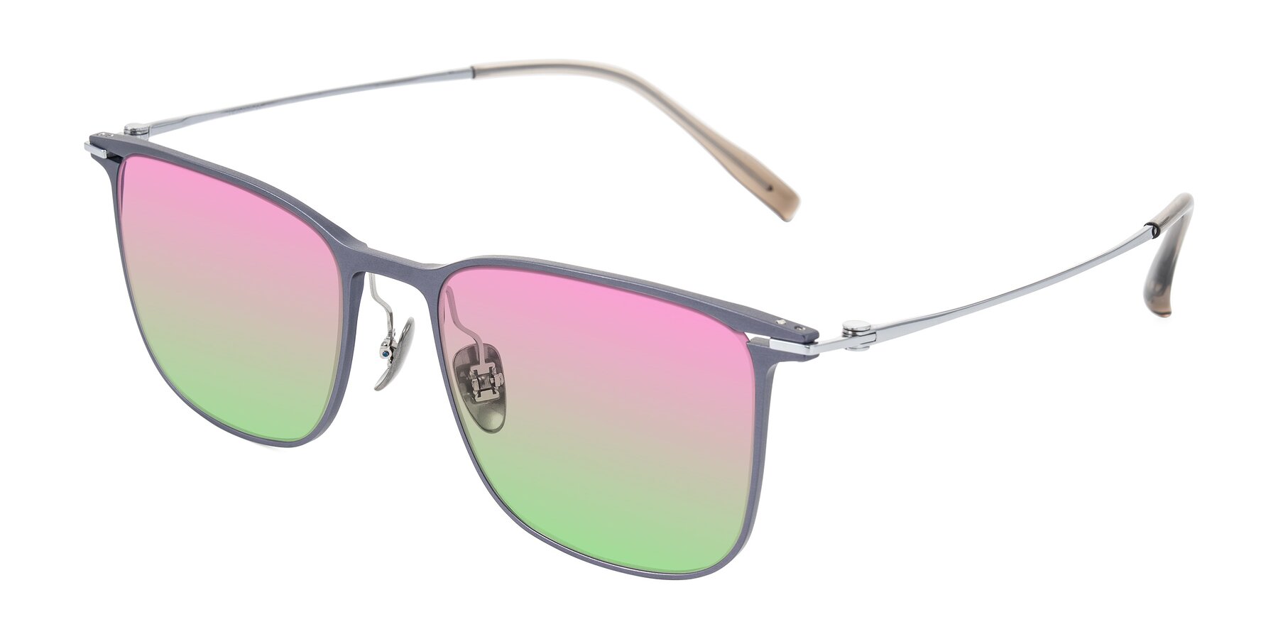 Angle of Moua in Gray/Silver with Pink / Green Gradient Lenses