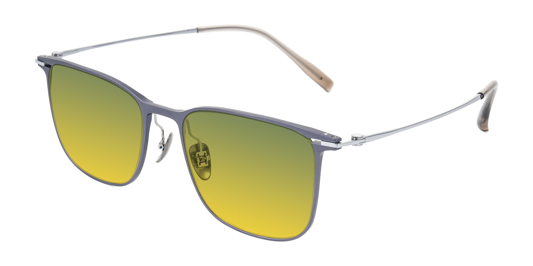 Angle of Moua in Gray/Silver with Green / Yellow Gradient Lenses