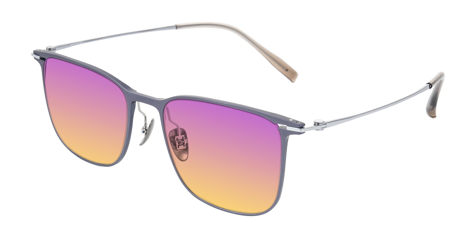 Angle of Moua in Gray/Silver with Purple / Yellow Gradient Lenses