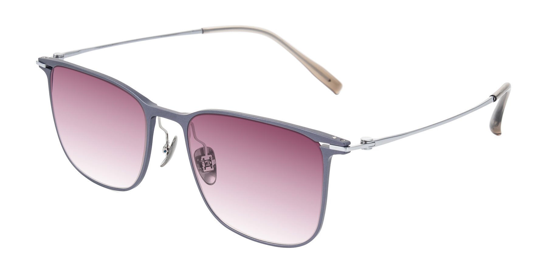 Angle of Moua in Gray/Silver with Wine Gradient Lenses