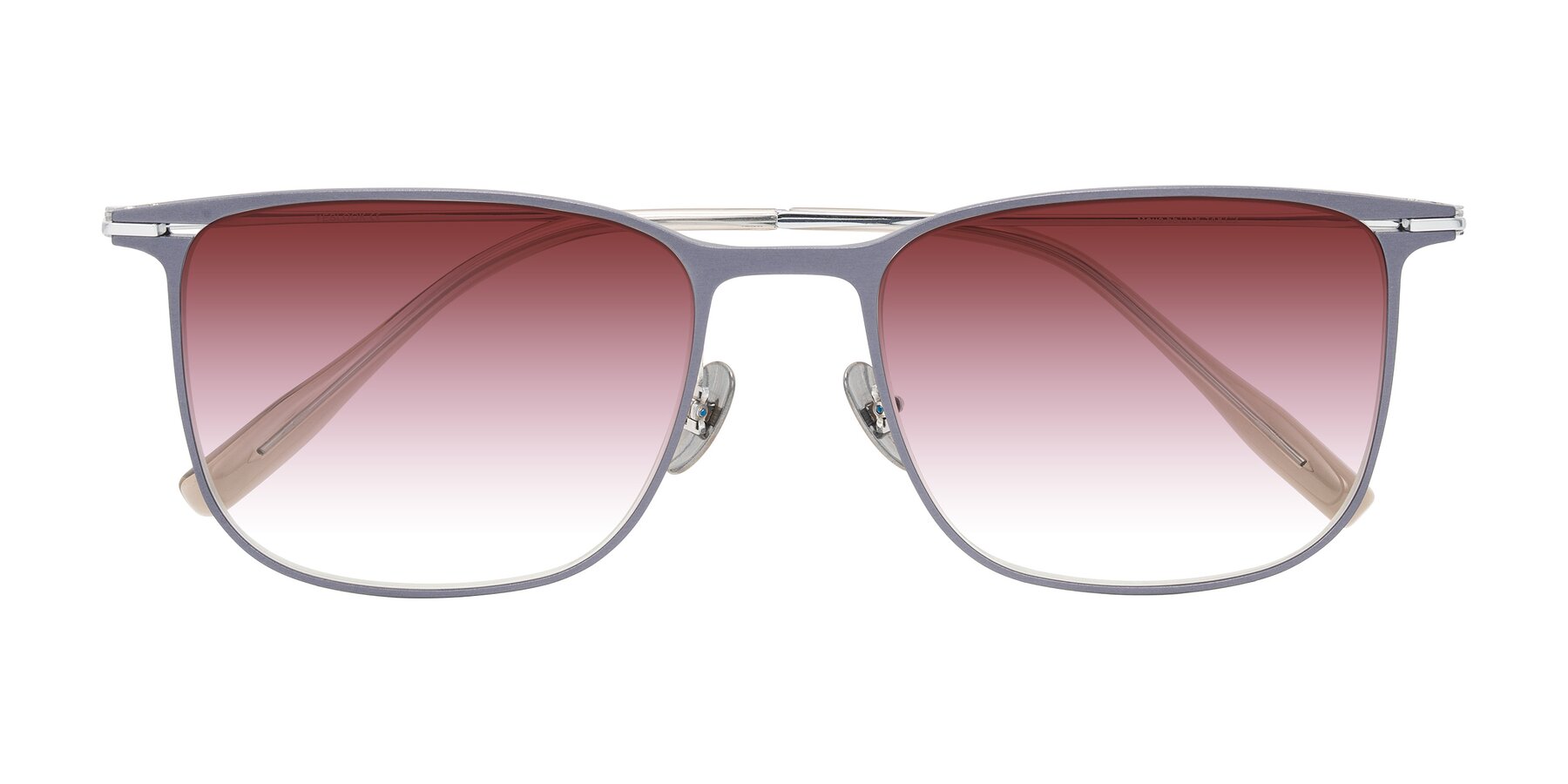 Folded Front of Moua in Gray/Silver with Garnet Gradient Lenses