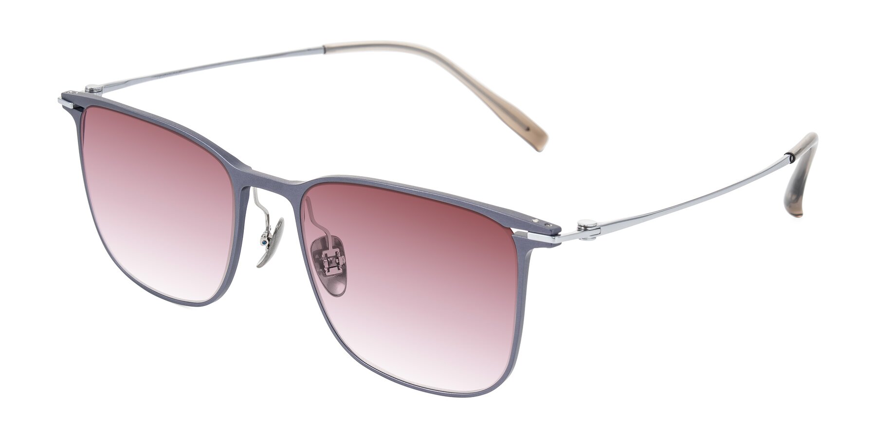 Angle of Moua in Gray/Silver with Garnet Gradient Lenses