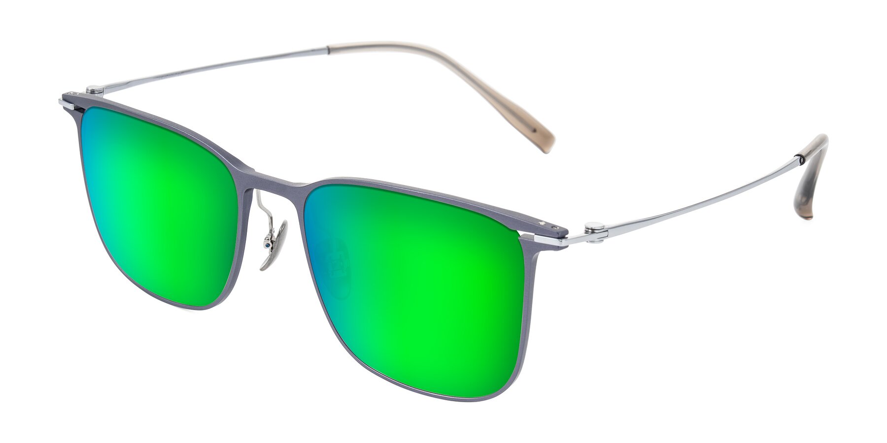 Angle of Moua in Gray/Silver with Green Mirrored Lenses
