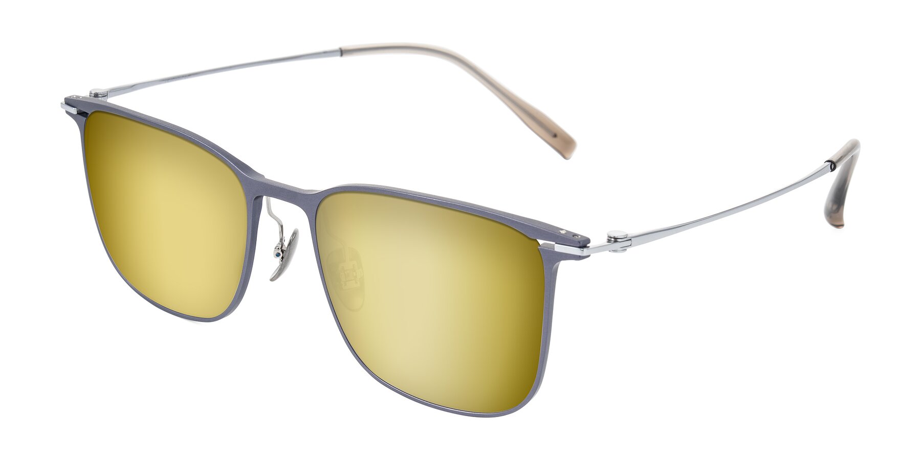 Angle of Moua in Gray/Silver with Gold Mirrored Lenses