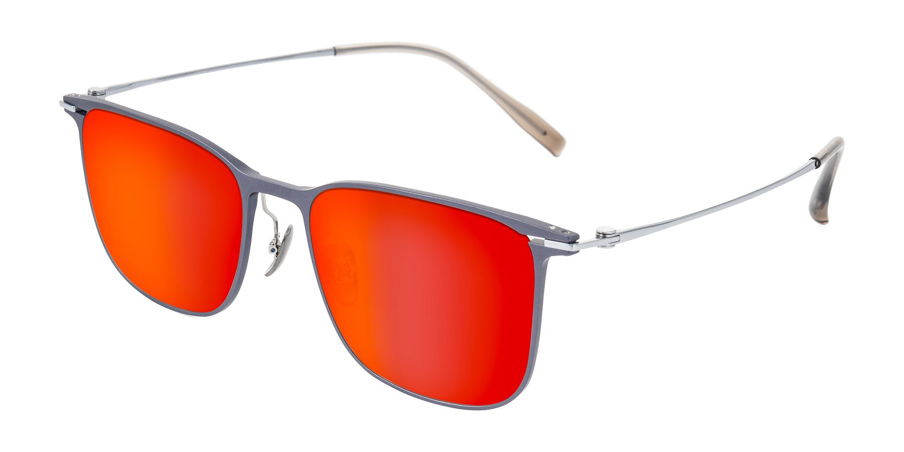 Angle of Moua in Gray/Silver with Red Gold Mirrored Lenses