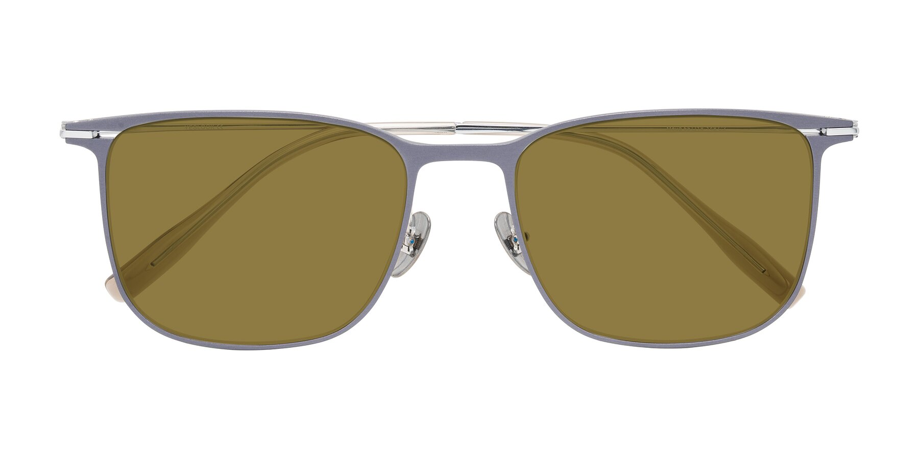 Folded Front of Moua in Gray/Silver with Brown Polarized Lenses