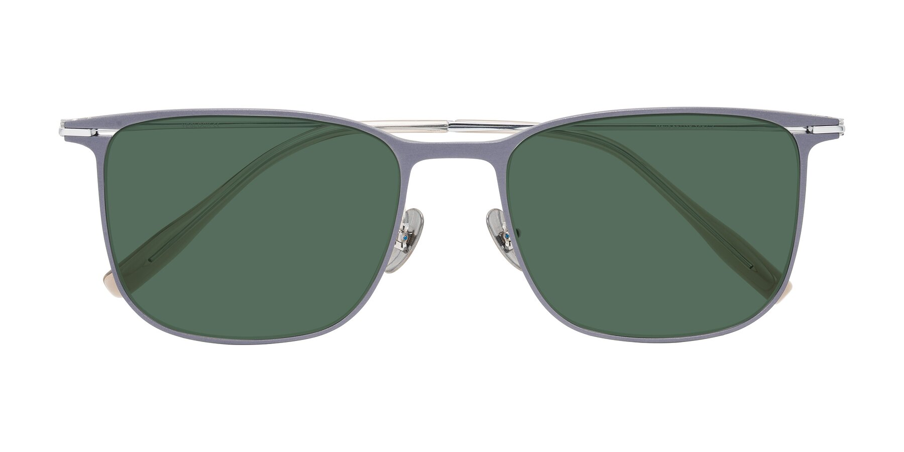 Folded Front of Moua in Gray/Silver with Green Polarized Lenses