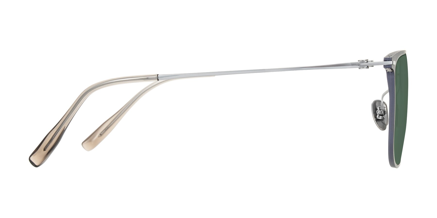 Side of Moua in Gray/Silver with Green Polarized Lenses