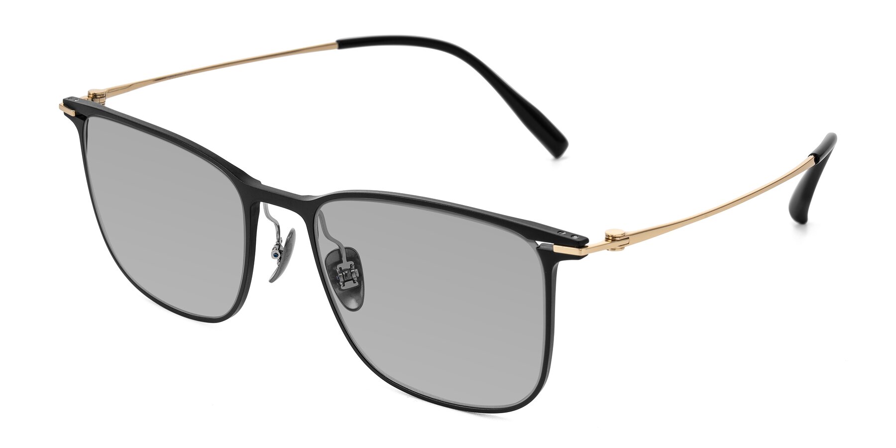 Angle of Moua in Black/Gold with Light Gray Tinted Lenses