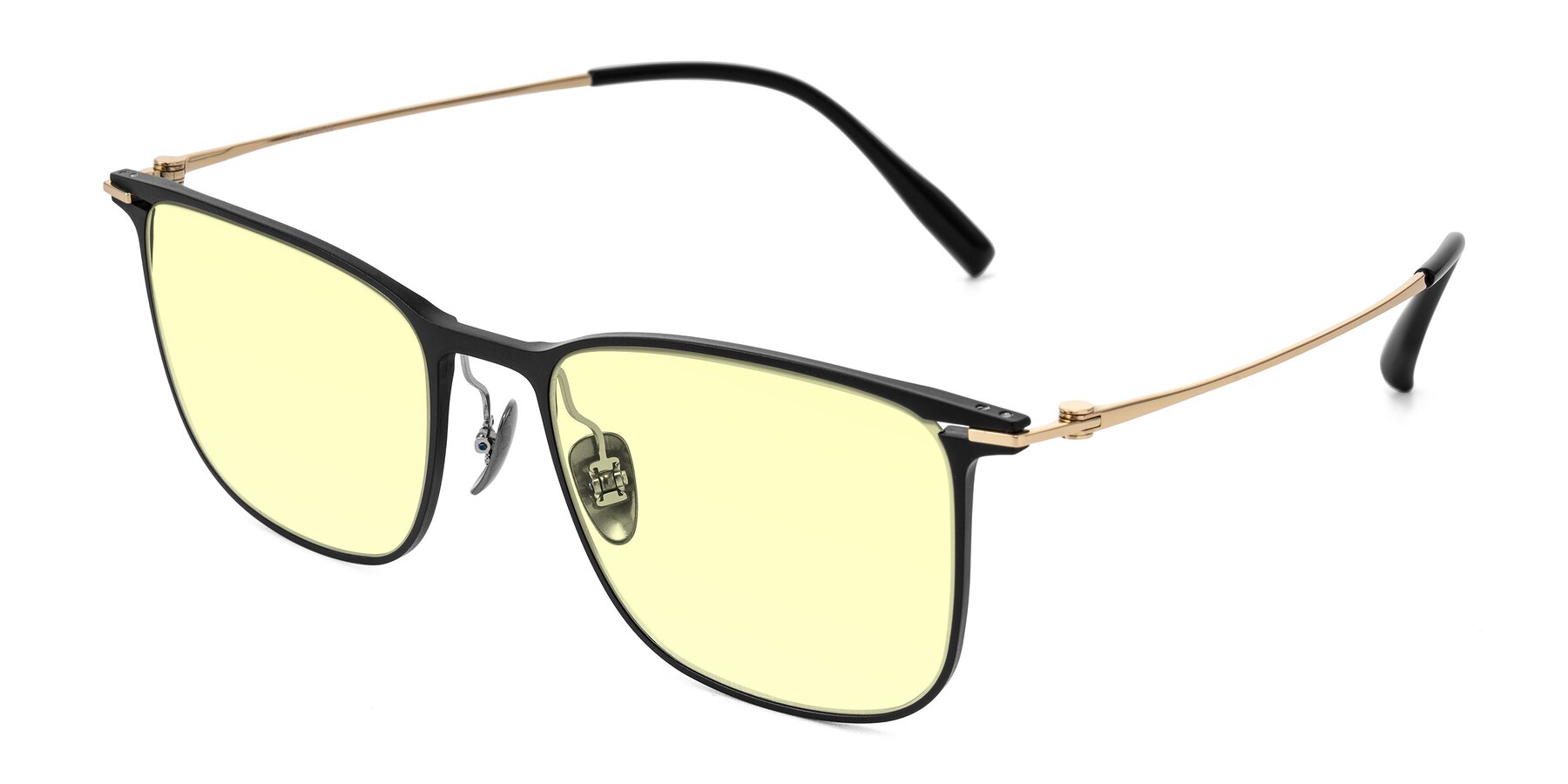 Angle of Moua in Black/Gold with Light Yellow Tinted Lenses