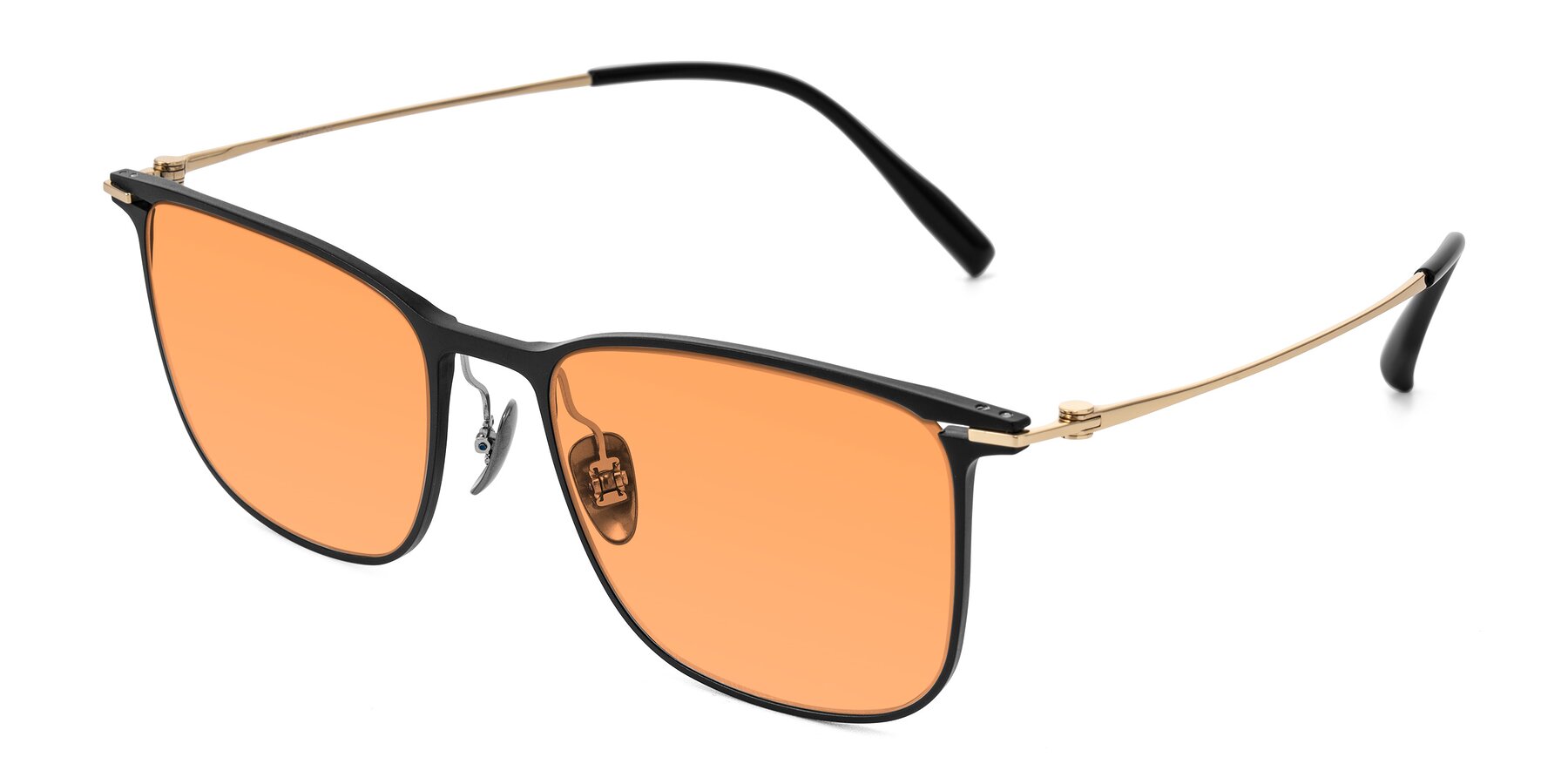 Angle of Moua in Black/Gold with Medium Orange Tinted Lenses