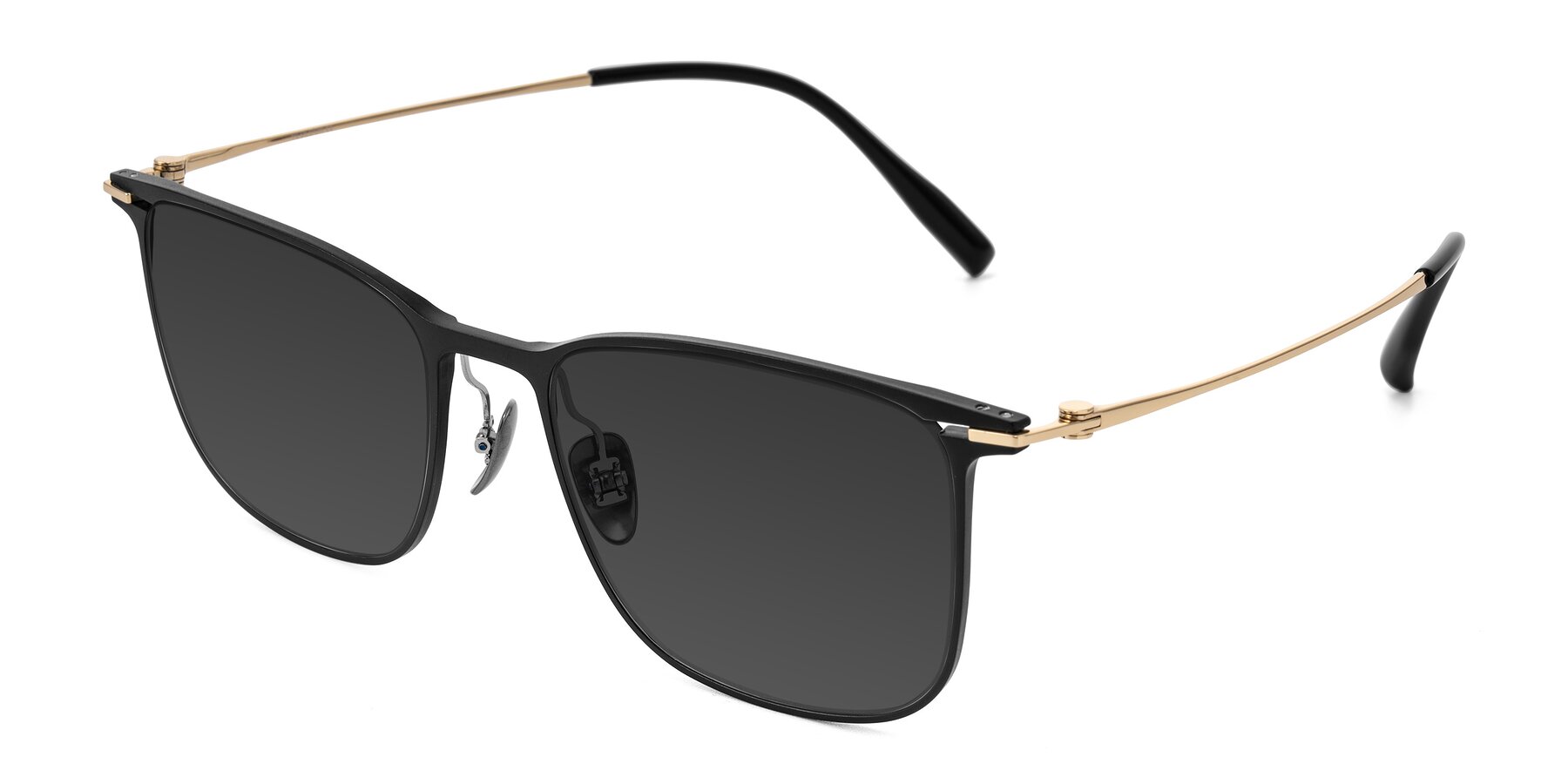 Angle of Moua in Black/Gold with Gray Tinted Lenses