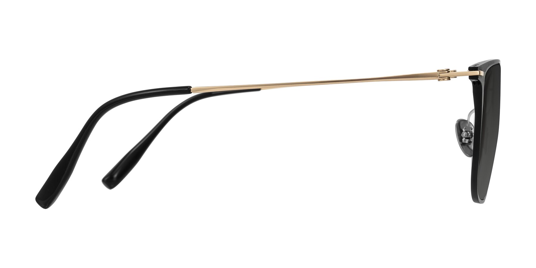 Side of Moua in Black/Gold with Gray Tinted Lenses