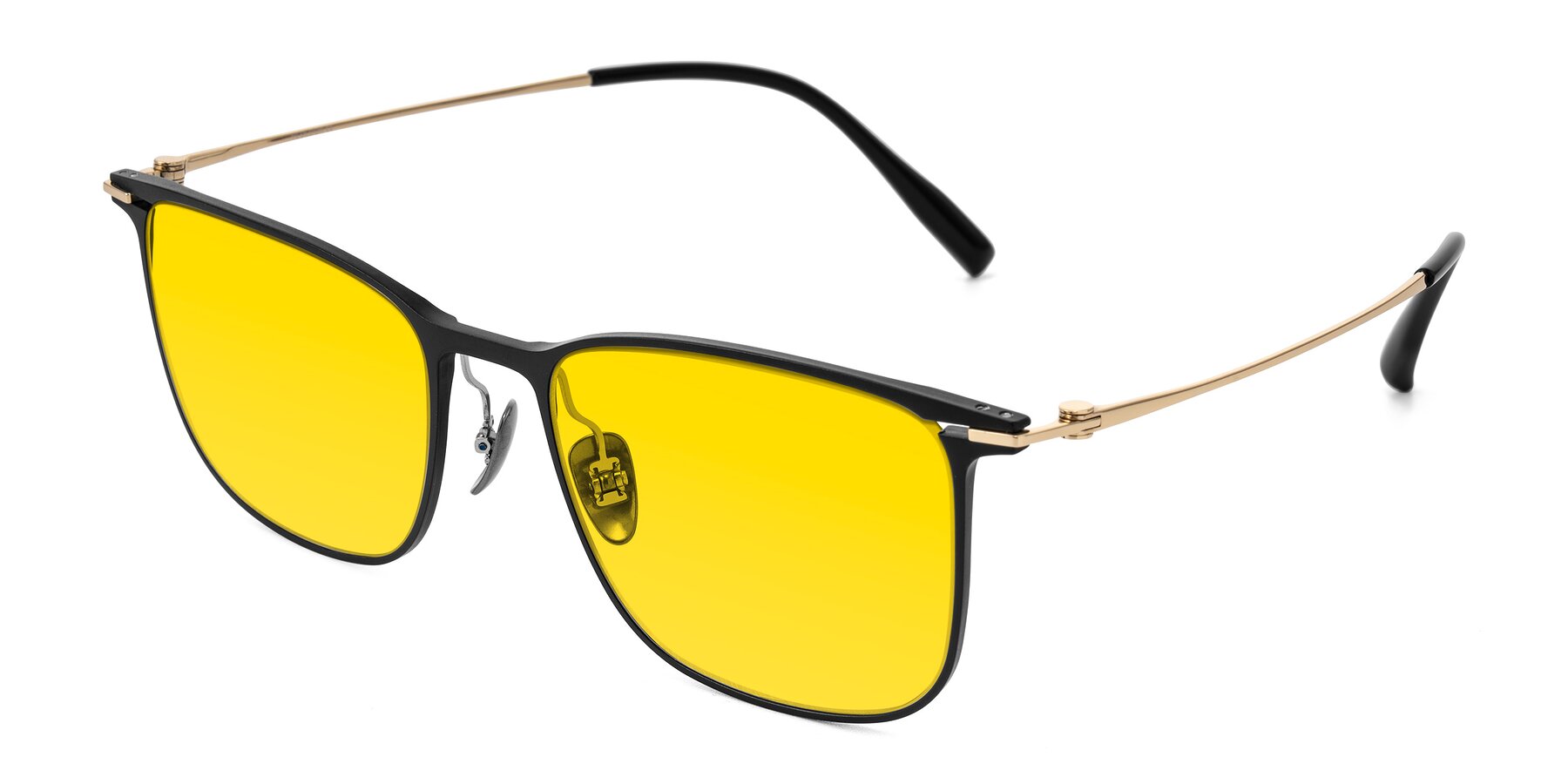 Angle of Moua in Black/Gold with Yellow Tinted Lenses