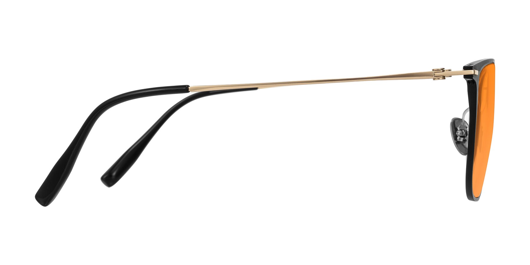 Side of Moua in Black/Gold with Orange Tinted Lenses