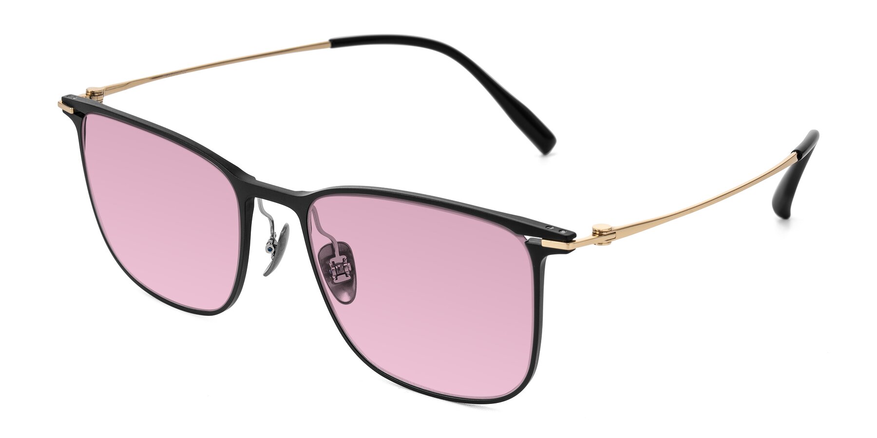 Angle of Moua in Black/Gold with Light Wine Tinted Lenses