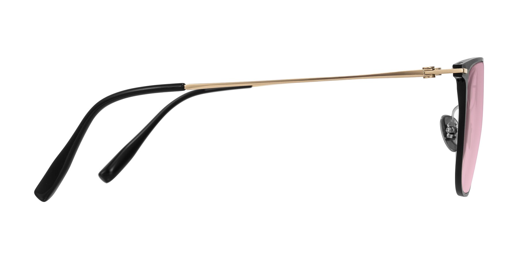 Side of Moua in Black/Gold with Light Wine Tinted Lenses