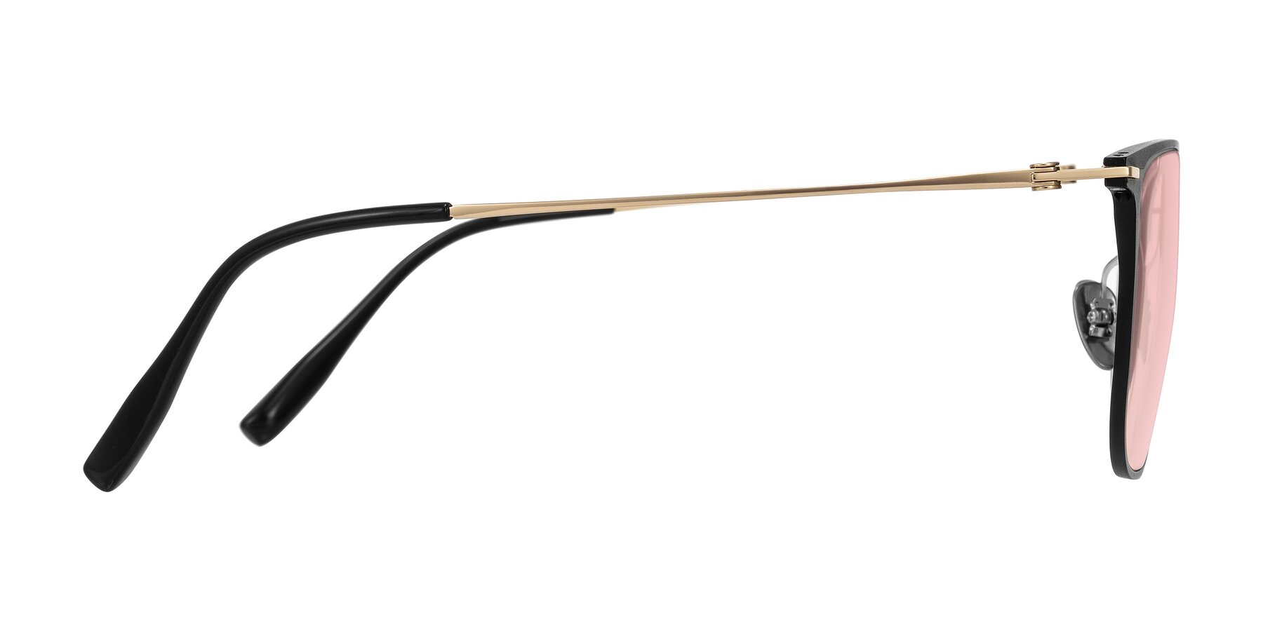 Side of Moua in Black/Gold with Light Garnet Tinted Lenses