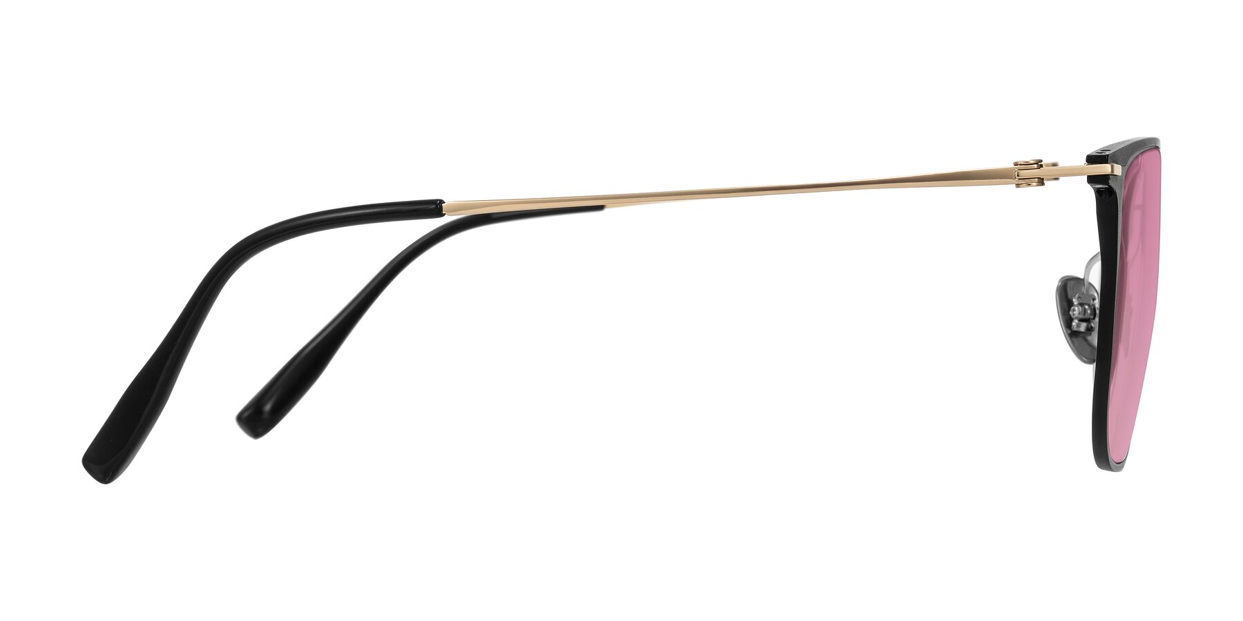 Side of Moua in Black/Gold with Medium Wine Tinted Lenses